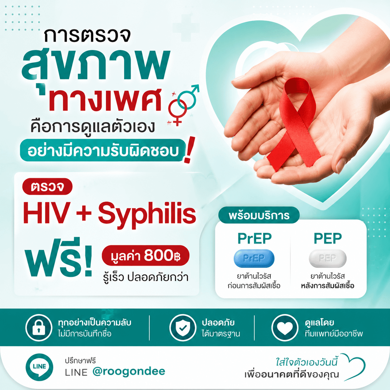 ตรวจฟรี รู้ผลใน 1 ชั่วโมง